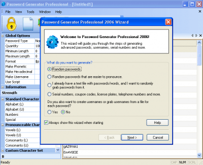 Screenshot of the application Password Generator Professional - #2