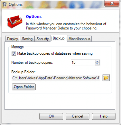 Screenshot of the application Password Manager Deluxe - #5