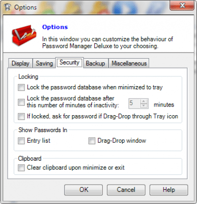Screenshot of the application Password Manager Deluxe - #6