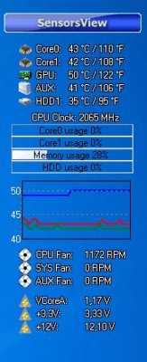Screenshot of the application SensorsView Pro - #5