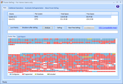 Screenshot of the application Puran Defrag - #3