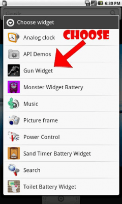 Screenshot of the application Gun Widget - #4