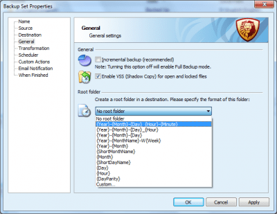 Screenshot of the application Leo Backup - #4