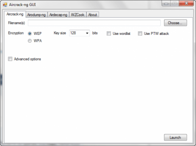 Screenshot of the application Aircrack-ng - #1