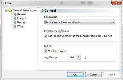 Screenshot of the application File Encryption XP - #1