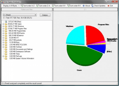 Screenshot of the application Disk Space Analyzer - #1