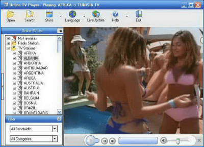 Screenshot of the application Online TV Player - #1