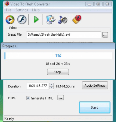 Screenshot of the application Video to Flash Converter - #4
