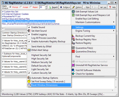 Screenshot of the application MJ Registry Watcher - #1