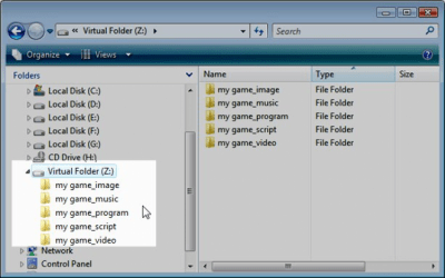 Screenshot of the application Virtual Folder - #1