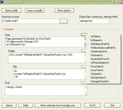 Screenshot of the application Sitemap Creator - #1