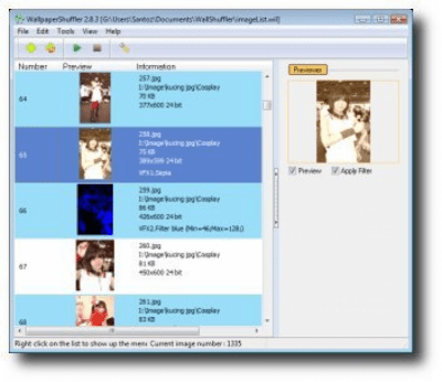 Screenshot of the application Wallpaper Shuffler - #1