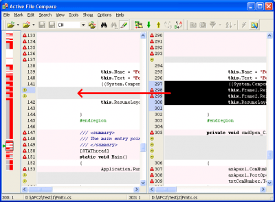 Screenshot of the application Active File Compare - #3