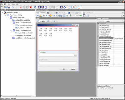 Screenshot of the application WxFormBuilder - #1