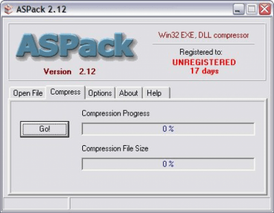 Screenshot of the application ASPack - #2