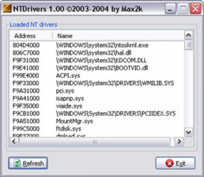 Screenshot of the application NTDrivers - #1