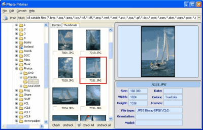 Screenshot of the application Photo Printer - #1