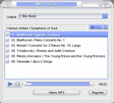 Screenshot of the application Copy Audio CD - #1