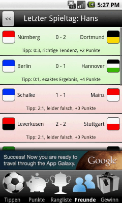 Screenshot of the application Fussball Tippspiel - #1