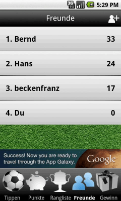 Screenshot of the application Fussball Tippspiel - #3