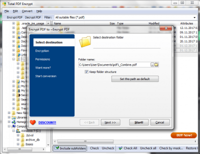 Screenshot of the application PDF Encrypter - #2