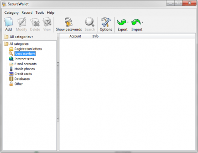 Screenshot of the application SecureWallet - #2