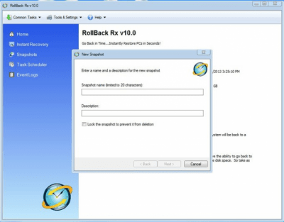 Screenshot of the application Rollback RX - #3