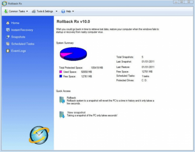 Screenshot of the application Rollback RX - #4