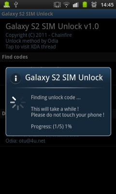 Screenshot of the application [root] Galaxy S2 SIM Unlock - #2