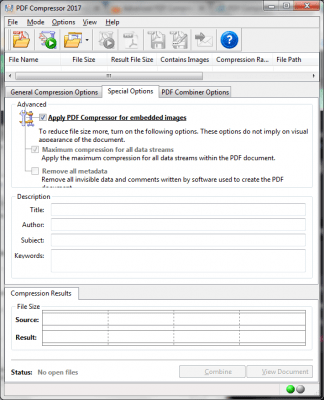 Screenshot of the application Advanced PDF Compressor - #3
