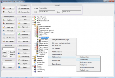 Screenshot of the application Eunomia Process Builder - #3