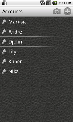 Screenshot of the application Passwords - #5
