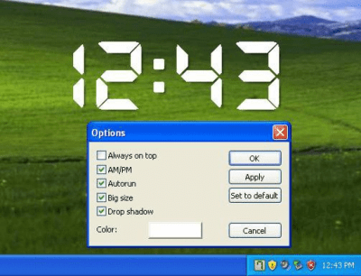 Screenshot of the application Transparent Clock-7 - #1