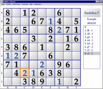 Screenshot of the application Sudoku-7 - #1