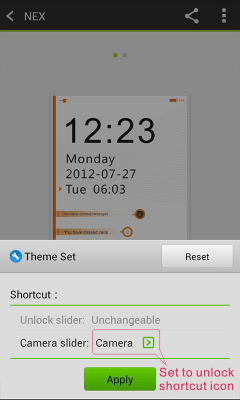 Screenshot of the application NEX GO Locker theme - #7