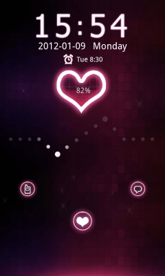 Screenshot of the application Red heart Theme GO Locker - #3