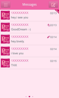 Screenshot of the application GO SMS Pro Pink simple Theme - #3