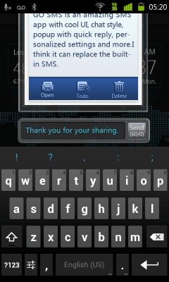 Screenshot of the application GO SMS Pro IDCard Popup Theme - #1