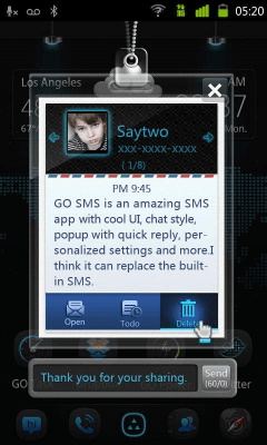Screenshot of the application GO SMS Pro IDCard Popup Theme - #3