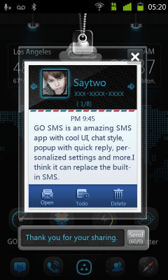 Screenshot of the application GO SMS Pro IDCard Popup Theme - #4