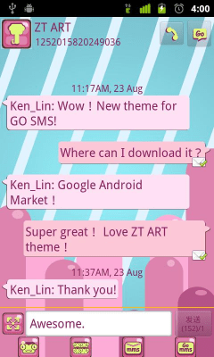 Screenshot of the application GO SMS Pro MORA Theme - #4