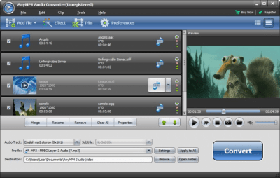 Screenshot of the application AnyMP4 Audio Converter - #1