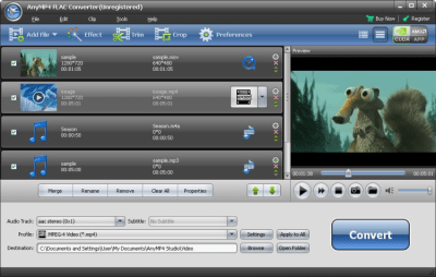 Screenshot of the application AnyMP4 FLAC Converter - #1