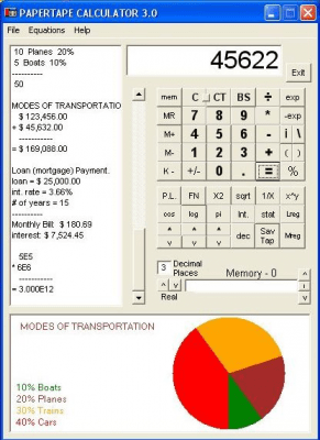 Screenshot of the application PAPERTAPE CALCULATOR - #1