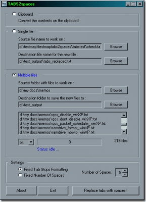 Screenshot of the application TABS2spaces - #1