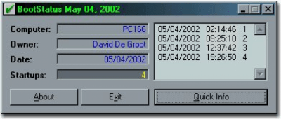 Screenshot of the application BootStatus - #1