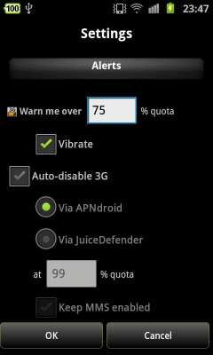 Screenshot of the application 3G Watchdog - Data Usage - #8