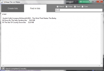 Screenshot of the application InDeep File List Maker - #1