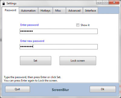 Screenshot of the application ScreenBlur - #2