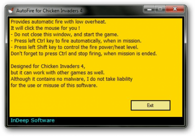 Screenshot of the application AutoFire for Chicken Invaders 4 - #1